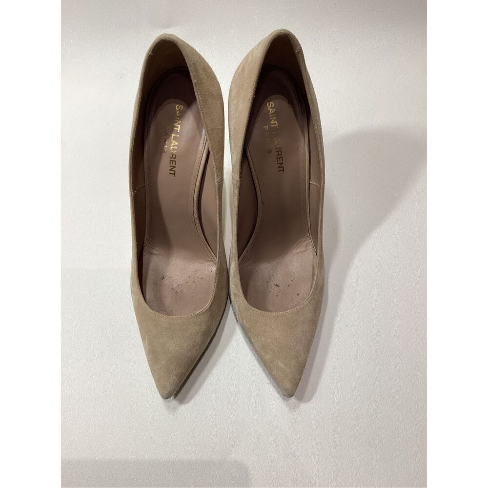 Yves Saint Laurent YSL Opyum Gold Suede Beige Pump Size EU 40 - Picture 3 of 17